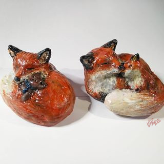 Fox sculptures