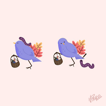 Bird and a worm
