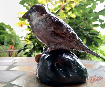 Sparrow sculpture