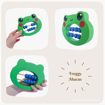 Wooden frog toy abacus
