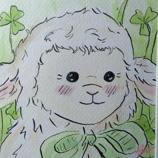 Watercolour painting of lamb